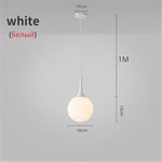 Nordic Glass Ball Pendant Lights LED Chandelier for Living Room & Restaurant