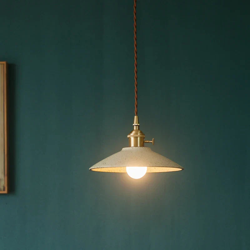 Ceramic LED Pendant Lamp Copper Hanglamp for Dining Living Room Lighting