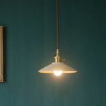Ceramic LED Pendant Lamp Copper Hanglamp for Dining Living Room Lighting