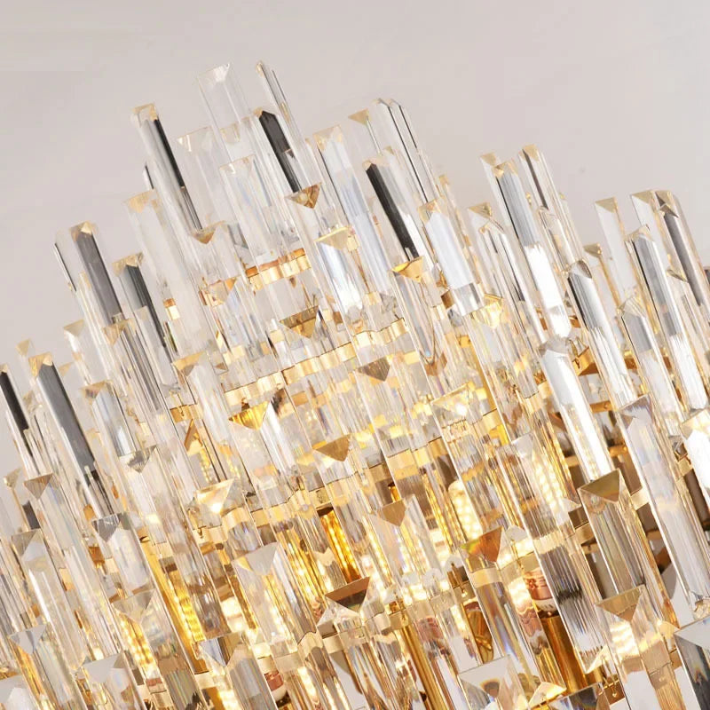 Crystal Chandelier LED Pendant Light Fixture for Luxury Living Room Décor