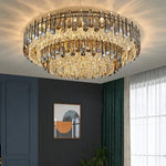 Gold Crystal Chandelier for Living Room Luxury Lighting Fixture