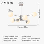 Glass Ball LED Ceiling Chandelier for Modern Living Room and Bedroom