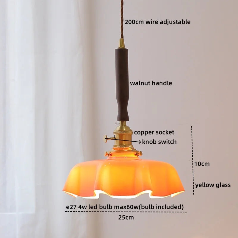 Blue Glass LED Pendant Lamp for Dining Living Room Bedroom
