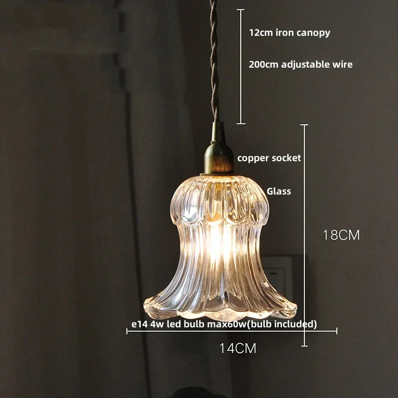 Minimalist Clear Glass Pendant Light Fixture with Copper Socket for Modern Living Space