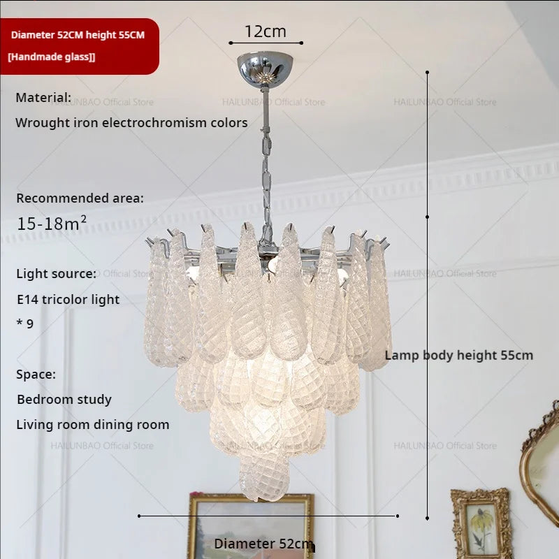 Crystal Glass Chandelier for Living, Dining & Bedroom - Elegant Medieval Art