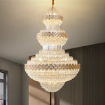 Crystal Chandelier - Modern Duplex Loft Staircase Living Room Lighting