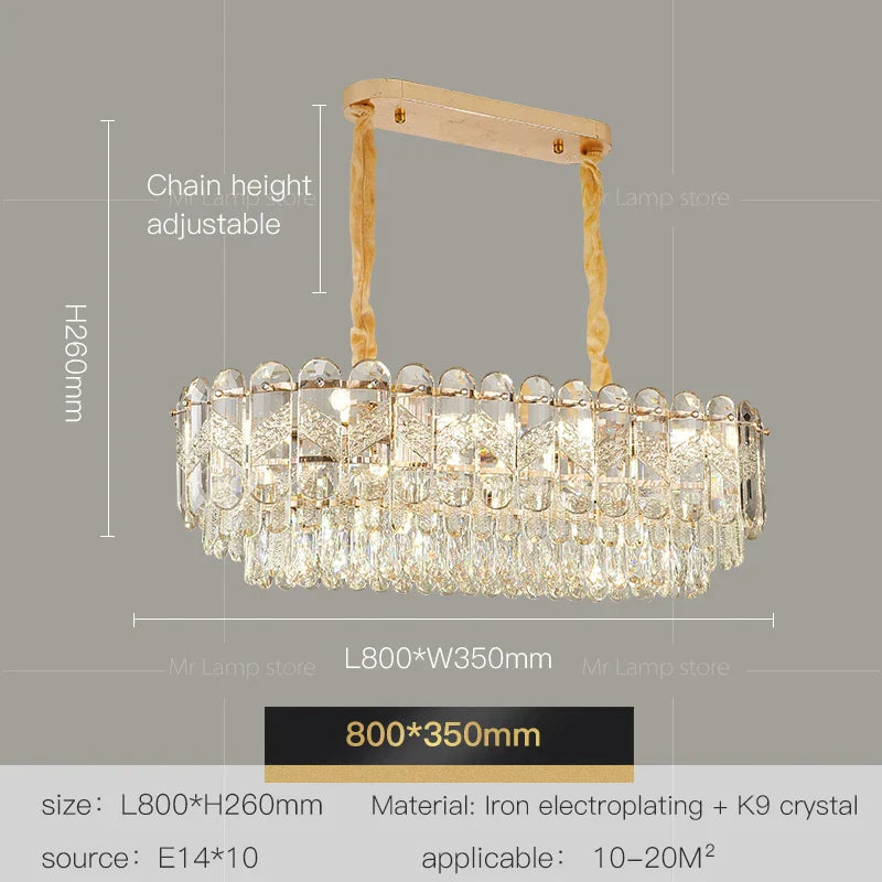 Crystal Chandelier LED Light: Modern Luxury Restaurant Hall Lighting