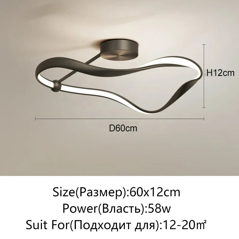 LED Ceiling Light: Modern Minimalist Nordic Design for Bedroom, Living Room, Study, Kitchen & Restaurant