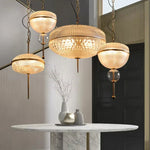 Yellow Glass Chandelier Pendant Lamp for Hotel, Parlor, Dining Room, Bedroom