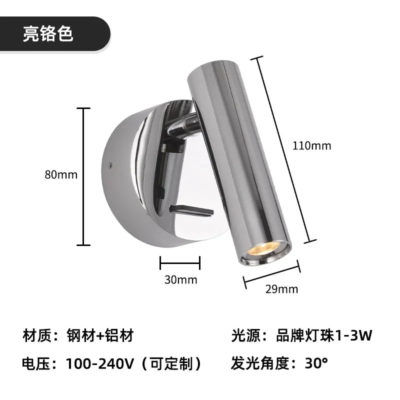 Warm White LED Wall Sconce Light for Bed Headboard Decoration