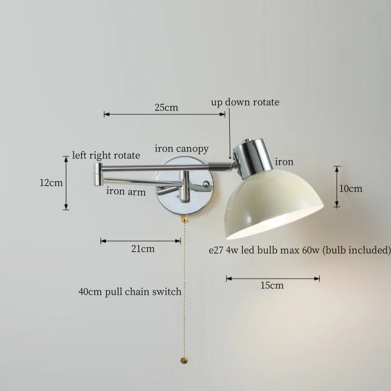 Black Iron LED Wall Sconce for Home Decor - Modern Nordic Style