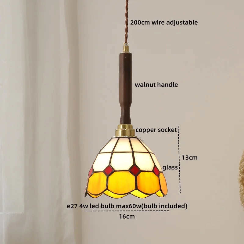 Blue Glass LED Pendant Lamp for Dining Living Room Bedroom