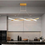 Wave LED Chandelier Iron Art Pendant Light for Living Room