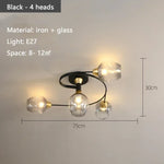 Nordic Glass Chandelier: Bedroom Dining Room Pendant Light Luminaires