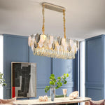 Retro Leaf Crystal Chandelier: Luxury Postmodern Living Room Lighting