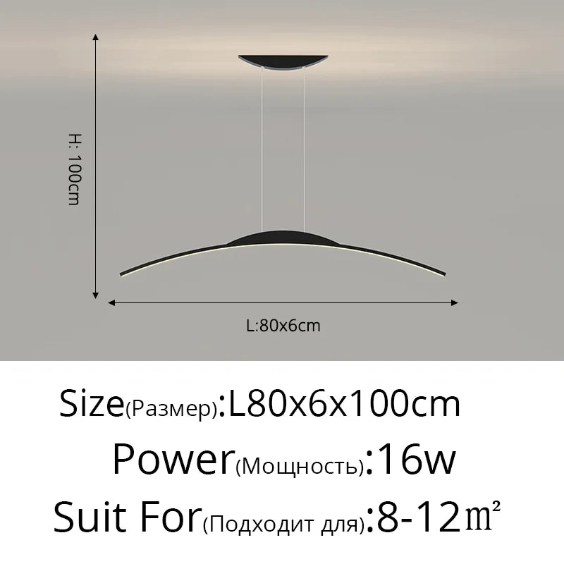 LED Ceiling Pendant Lamp: Minimalist Chandelier, Height Adjustable, Home Decor Solution