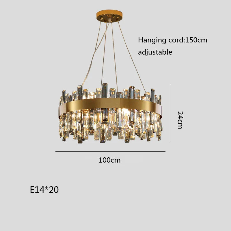 Crystal Ceiling Chandelier LED Hanging Lamps for Living Room Luxe Décor