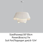 Cream Fabric Chandelier: Retro Nordic Attic Light for Bedroom, Living Room, Dining Room