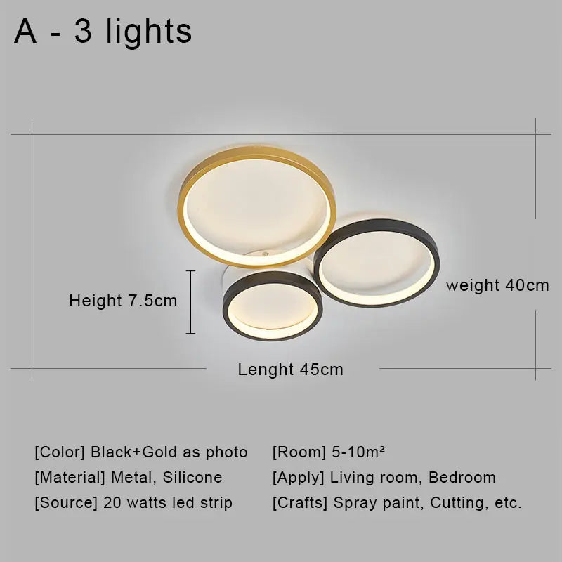 LED Ceiling Chandelier Remote Control Living Room Bedroom Kitchen Lamp White