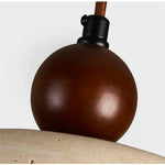 White Glass LED Pendant Lamp with Wood Base - Nordic Modern Hanging Light
