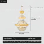 Crystal Chandelier: Villa High Living Room Luxury Lighting