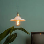 Afralia™ Green Brass Glass LED Pendant Light for Kitchen Cafe Bar Loft Decoration