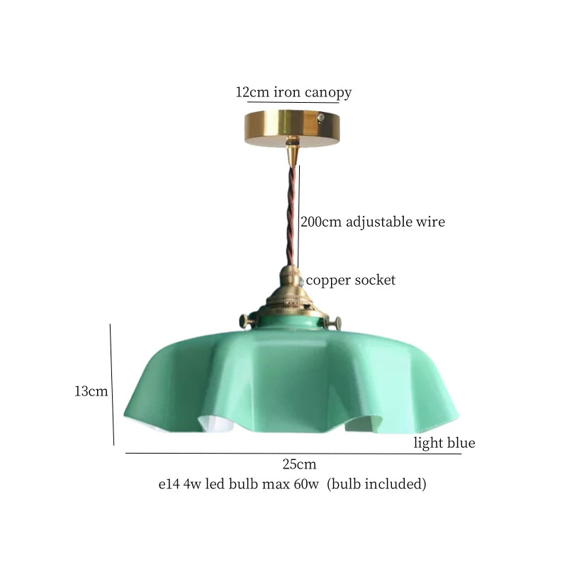 Afralia™ Cream Glass Copper LED Pendant Lamp for Kitchen Bedroom Living Room