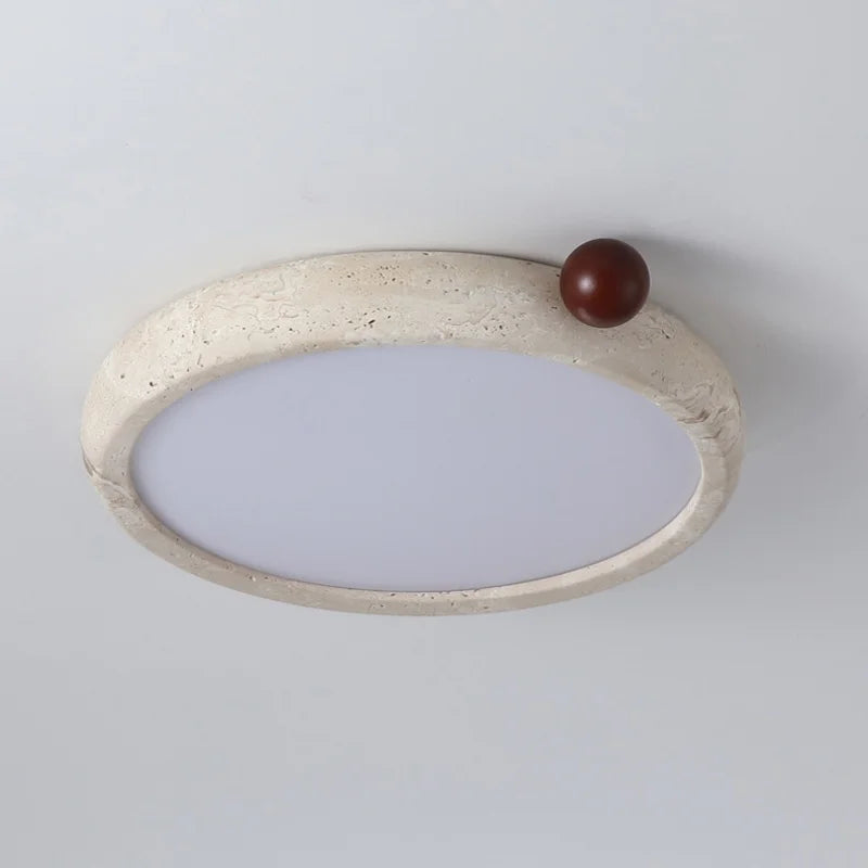 Modern Wood Stone LED Ceiling Light for Bedroom Living Room