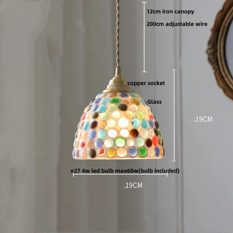 Wood LED Glass Pendant Light: Modern Nordic Adjustable Hanging Lamp
