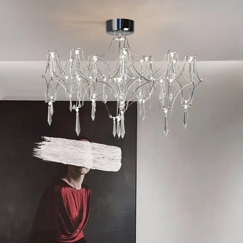 Starry Crystal Chandelier Ceiling Light Luxury Modern Living Room Bedroom Restaurant