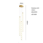 Art Deco LED Glass Pingpong Pendant Light in Gold Chrome Black.