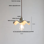 White Ceramic LED Pendant Light - Modern Nordic Design for Home Decor