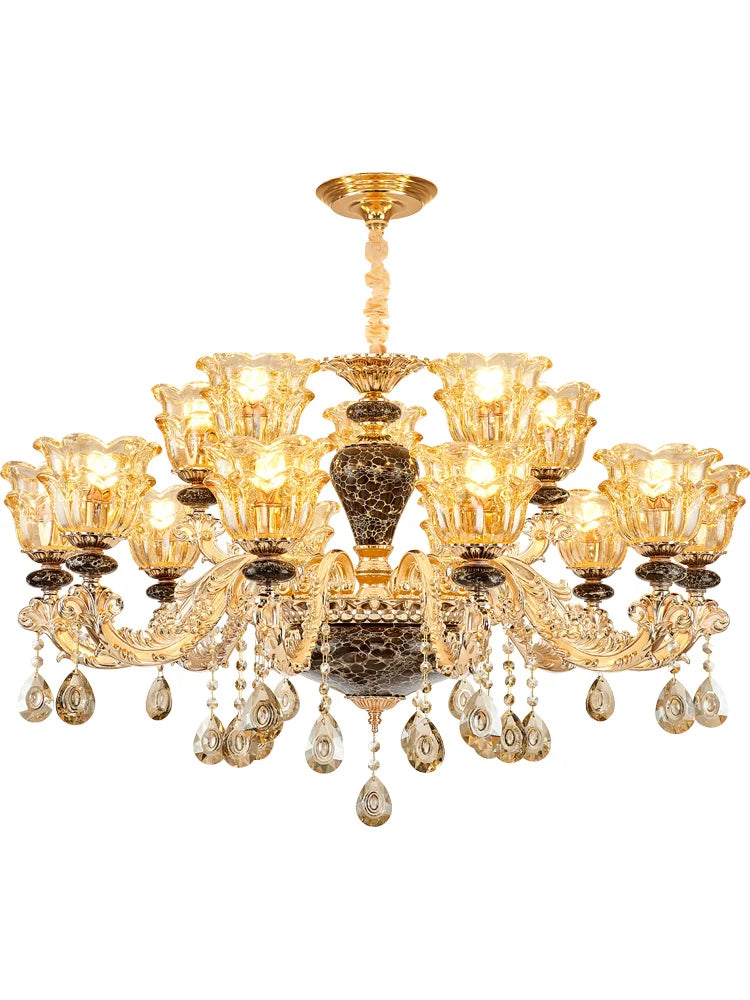 Luxury Crystals Chandelier Ceramic Crystal Lamp for Living Room Bedroom