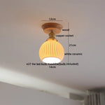 Wood Glass LED Ceiling Lamp Modern Plafondlamp for Home Restaurant Living Room