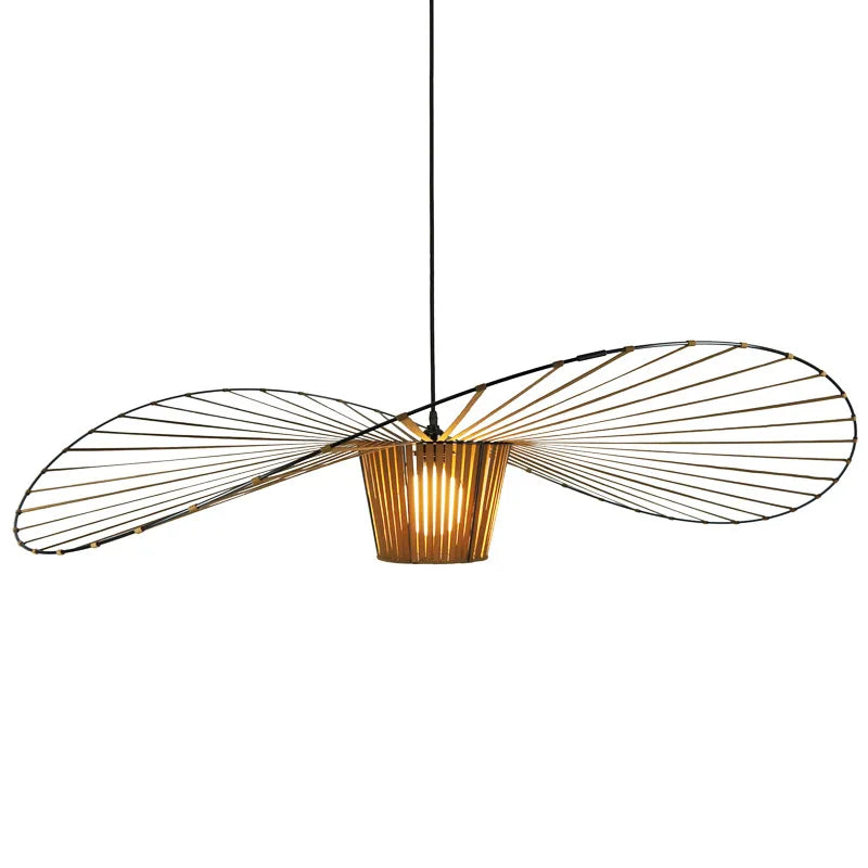Vertigo Straw Hat Pendant Lamp French Fabric Elegant Designer Lighting