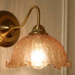 Amber Glass Wall Sconce Vintage Loft LED Vanity Light Fixture