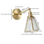 Nordic Glass LED Wall Sconce with Pull Chain Switch for Bedroom and Living Room