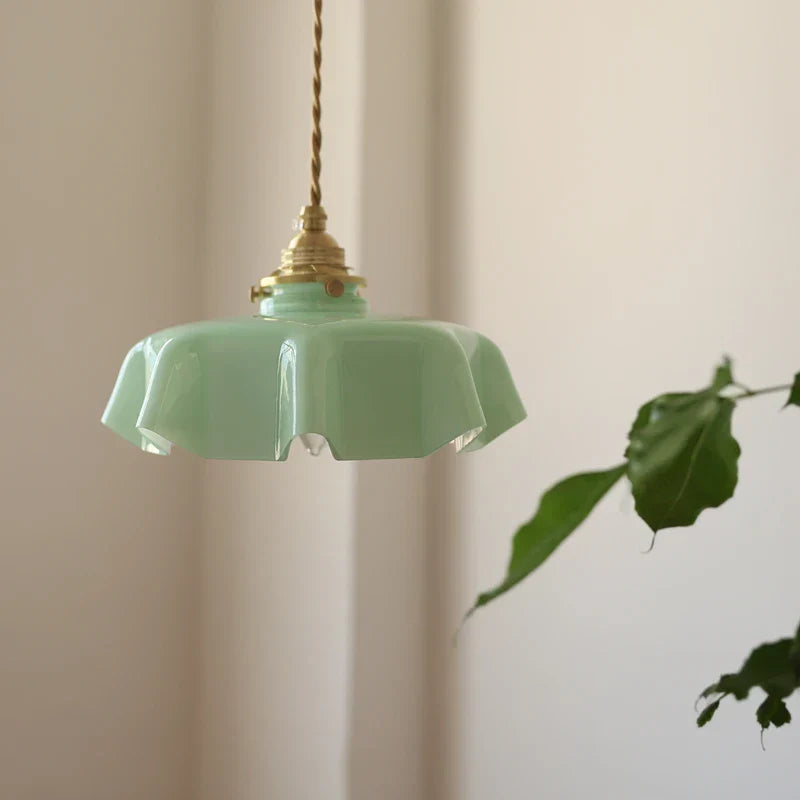 Yellow Glass LED Pendant Light: Modern Nordic Hanging Lamp for Dining Room & Kitchen