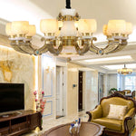 All Copper Jade Chinese Chandelier: Modern & Simple Living Room Lighting