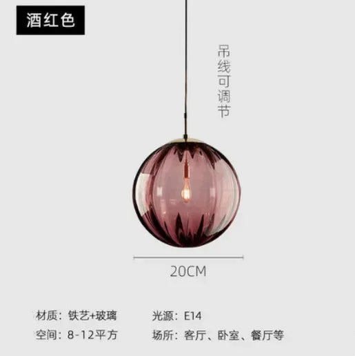 Water Pattern Glass Chandelier Pendant Light for Restaurant Bar Counter