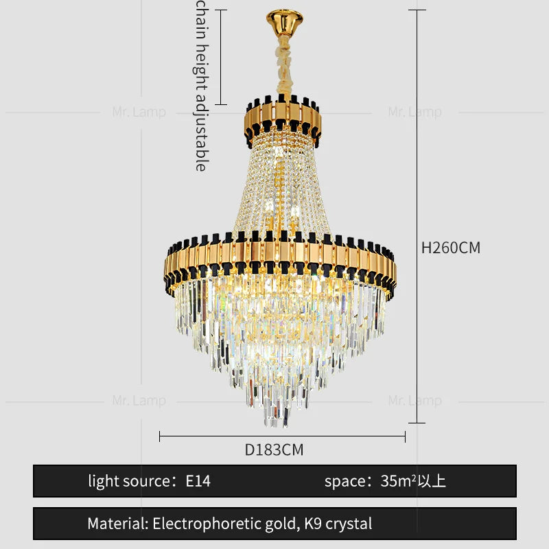 Main Living Room Crystal Chandelier - Post-modern Light Luxury Design