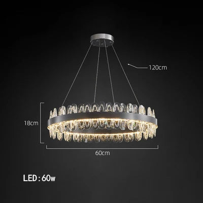 Luxury LED Chandelier Black Crystal Modern Suspension Island Dining Lamp