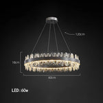 Luxury LED Chandelier Black Crystal Modern Suspension Island Dining Lamp