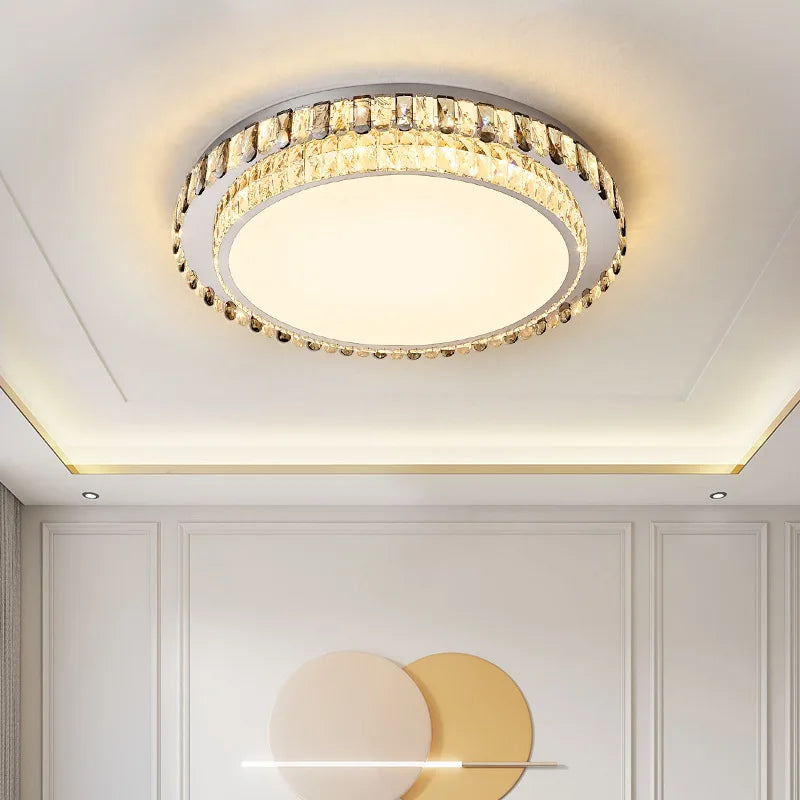 Modern Crystal LED Ceiling Chandelier for Living Room and Bedroom