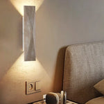 Double LED Wall Lamp Sconce Yellow Cave Stone Iron Canopy Mirror Light