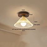 Wood Glass LED Ceiling Lights Modern Luminaria De Teto for Home Décor