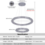 Luxury Crystal Dimmable Chandelier Pendant Light for Living Dining Room