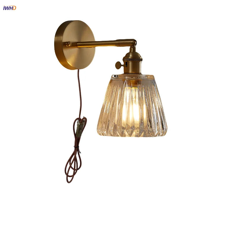Clear Glass Copper Knob LED Wall Lights | Modern Nordic Design