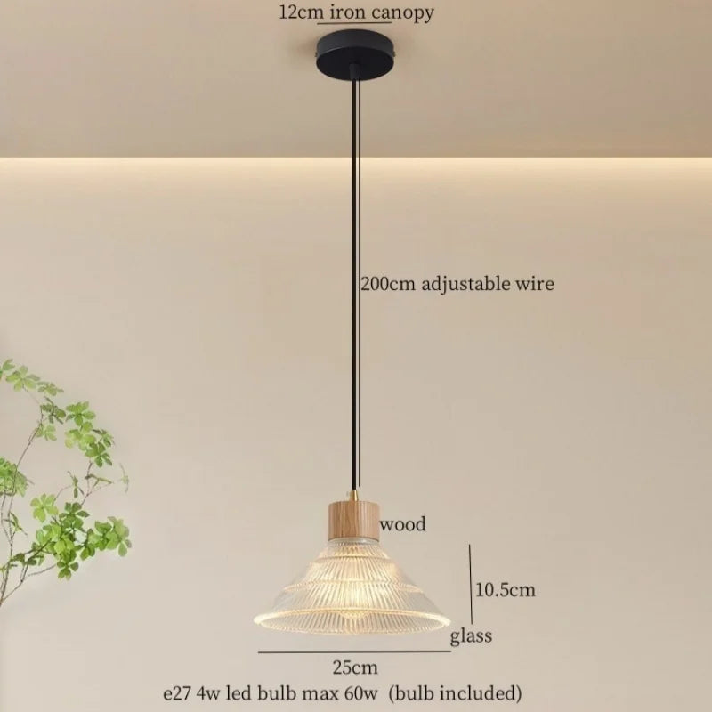 Glass LED Pendant Light - Modern Nordic Hanging Lamp for Home and Dining