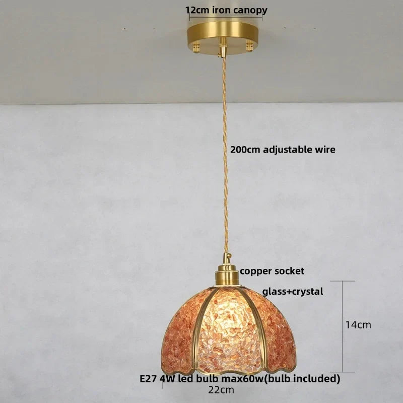 Afralia™ Crystal Glass LED Pendant Lamp: Modern Nordic Style Hanging Light Fixture for Home Decor